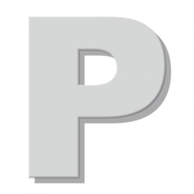 Γράμμα Κατοικιών Αυτοκόλλητο ''Ρ'' 80 x 64 mm., Λευκό Ματ απο Πλαστικό Darvin 