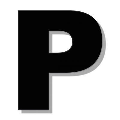 Γράμμα Κατοικιών Αυτοκόλλητο ''Ρ'' 80 x 64 mm., Μαύρο Ματ απο Πλαστικό Darvin 