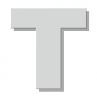 Γράμμα Κατοικιών Αυτοκόλλητο ''Τ'' 80 x 64 mm., Λευκό Ματ απο Πλαστικό Darvin 
