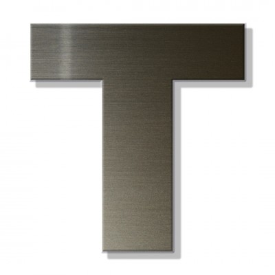 Γράμμα Κατοικιών Αυτοκόλλητο ''Τ'' 80 x 64 mm., Μπρονζέ απο Πλαστικό Darvin 