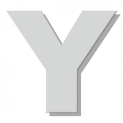 Γράμμα Κατοικιών Αυτοκόλλητο ''Υ'' 80 x 64 mm., Λευκό Ματ απο Πλαστικό Darvin 