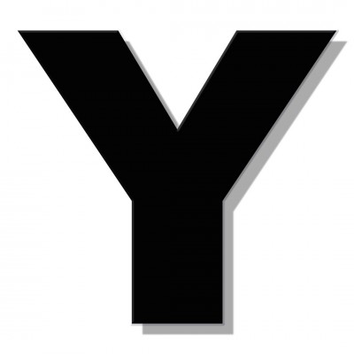 Γράμμα Κατοικιών Αυτοκόλλητο ''Υ'' 80 x 64 mm., Μαύρο Ματ απο Πλαστικό Darvin 