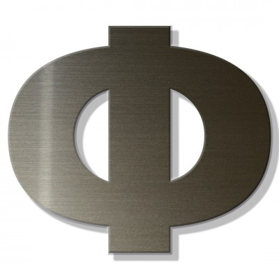 Γράμμα Κατοικιών Αυτοκόλλητο ''Φ'' 80 x 64 mm., Μπρονζέ απο Πλαστικό Darvin 
