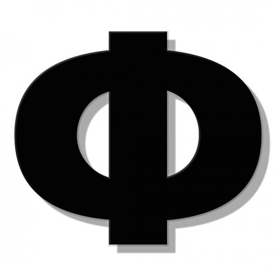 Γράμμα Κατοικιών Αυτοκόλλητο ''Φ'' 80 x 64 mm., Μαύρο Ματ απο Πλαστικό Darvin 