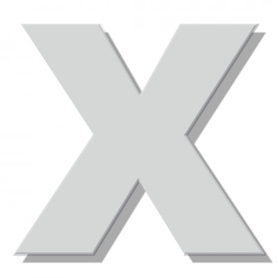 Γράμμα Κατοικιών Αυτοκόλλητο ''Χ'' 80 x 64 mm., Λευκό Ματ απο Πλαστικό Darvin 