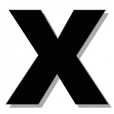 Γράμμα Κατοικιών Αυτοκόλλητο ''Χ'' 80 x 64 mm., Μαύρο Ματ απο Πλαστικό Darvin 