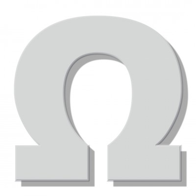 Γράμμα Κατοικιών Αυτοκόλλητο ''Ω'' 80 x 64 mm., Λευκό Ματ απο Πλαστικό Darvin 