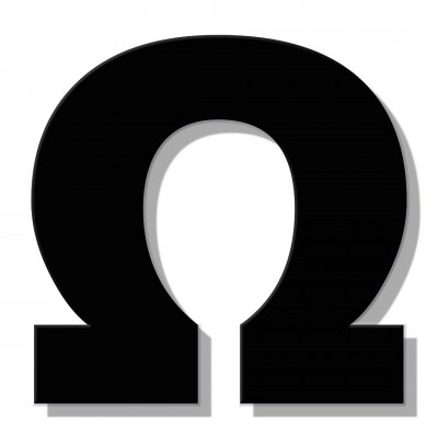 Γράμμα Κατοικιών Αυτοκόλλητο ''Ω'' 80 x 64 mm., Μαύρο Ματ απο Πλαστικό Darvin 