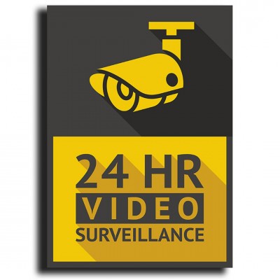 Σήμανση Αυτοκόλλητη Ορθογώνια "Ο Χώρος Παρακολουθείται" 20x15 εκ., Μαύρο - Κίτρινο απο PVC 1,5mm Νο520