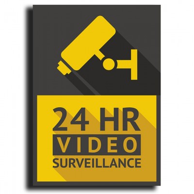 Σήμανση Αυτοκόλλητη Ορθογώνια "Ο Χώρος Παρακολουθείται" 20x15 εκ., Μαύρο - Κίτρινο απο PVC 1,5mm Νο620