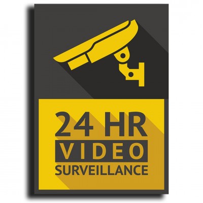 Σήμανση Αυτοκόλλητη Ορθογώνια "Ο Χώρος Παρακολουθείται" 20x15 εκ., Μαύρο - Κίτρινο απο PVC 1,5mm Νο720