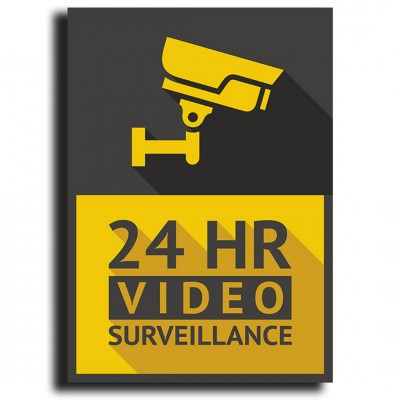 Σήμανση Αυτοκόλλητη Ορθογώνια "Ο Χώρος Παρακολουθείται" 13x18 εκ., Μαύρο - Κίτρινο απο PVC 1,5mm Νο620