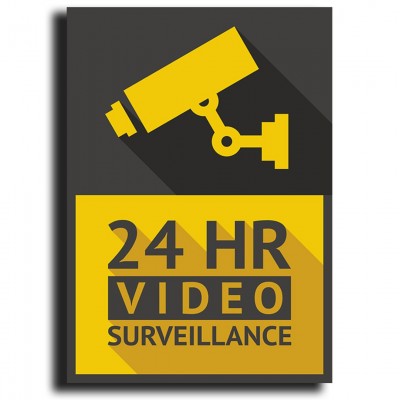 Σήμανση Αυτοκόλλητη Ορθογώνια "Ο Χώρος Παρακολουθείται" 13x18 εκ., Μαύρο - Κίτρινο απο PVC 1,5mm Νο720