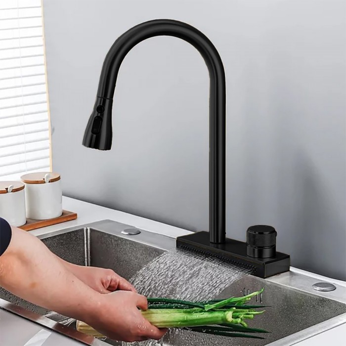 Μπαταρία Κουζίνας Sanitec Hi-Tech Ψηλή σε Μαύρο Ματ 00-02-00255