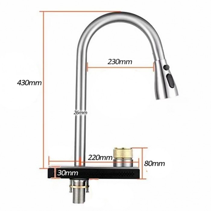 Μπαταρία Κουζίνας Sanitec Hi-Tech Ψηλή σε Μαύρο Ματ 00-02-00255