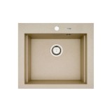 Νεροχύτης Pyramis Pyragranite Siros (57x51,5) 1B Dark Beige Ένθετος & Υποκαθήμενος 070201101