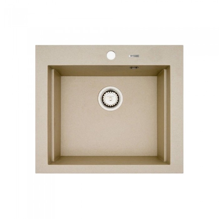 Νεροχύτης Pyramis Pyragranite Siros (57x51,5) 1B Dark Beige Ένθετος & Υποκαθήμενος 070201101