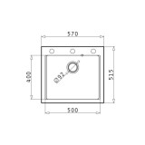 Νεροχύτης Pyramis Pyragranite Siros (57x51,5) 1B Carbon Ένθετος & Υποκαθήμενος 070201301