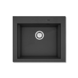 Νεροχύτης Pyramis Pyragranite Siros (57x51,5) 1B Carbon Ένθετος & Υποκαθήμενος 070201301