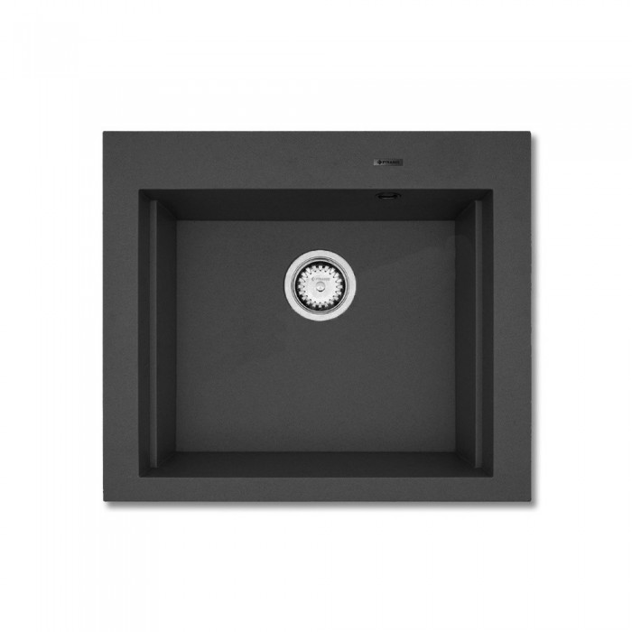 Νεροχύτης Pyramis Pyragranite Siros (57x51,5) 1B Carbon Ένθετος & Υποκαθήμενος 070201301