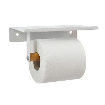 Χαρτοθήκη Επιτοίχια με Βάση Στήριξης Τηλεφώνου Λευκό TAREK Spirella 02607.002