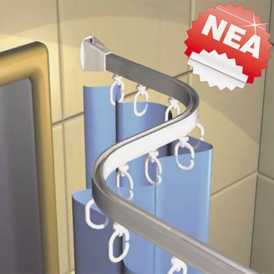 Εύκαμπτος Βραχίονας Αλουμινίου για Κουρτίνα Μπάνιου 300cm Ασημί Rainbow 03321.001