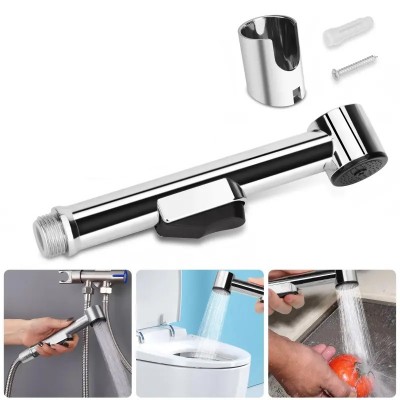 Τηλέφωνο Ντους Μπάνιου-Λουτρού-Μπιντέ με Διακόπτη Ορειχάλκινο MZ ABS Χρωμέ Interflex 045684