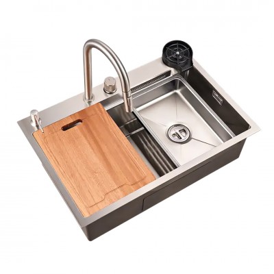 Ενθετος Πολυλειτουργικός Νεροχύτης με Μπαταρία Ασημί (80×50 cm) Hydra 