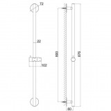 Συρόμενο Στήριγμα Ντους ΙΝΟΧ 316L ANDROMEDA Interflex 057809