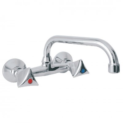 Μπαταρία Νεροχύτη Τοίχου Classic Serie Interflex Χρώμιο 070470