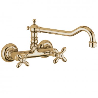 Μπαταρία Νεροχύτη Τοίχου με Μισόστροφο Μηχανισμό Revival Interflex Μπρονζέ 070476