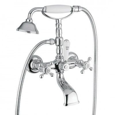 Μπαταρία Mπάνιου με Σετ Ντους και Μισόστροφο Μηχανισμό Revival Interflex Χρωμέ 072123