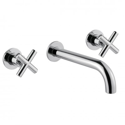 Μπαταρία Νιπτήρα Μίξεως Εντοιχισμού με Μισόστροφο Μηχανισμό Rodos Interflex Χρωμέ 072994