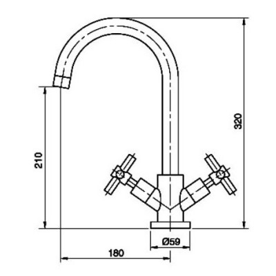 Μπαταρία Νιπτήρα Ψηλή με Μισόστροφο Μηχανισμό Rodos Χρώμιο Interflex 072995
