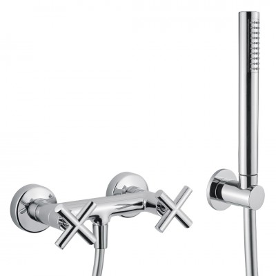 Μπαταρία Ντουζιέρας με Σετ Ντούζ Χρωμέ Rodos Interflex 072997