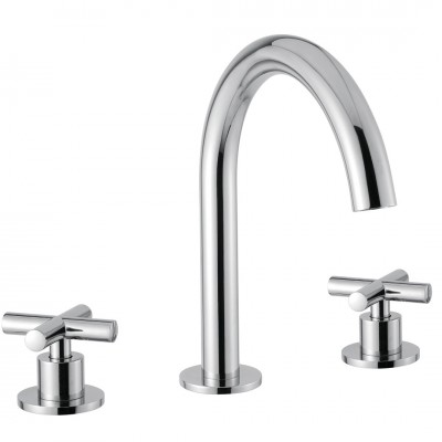 Μπαταρία Νιπτήρα Μίξεως Εντοιχισμού με Μισόστροφο Μηχανισμό Rodos Interflex Χρωμέ 073498