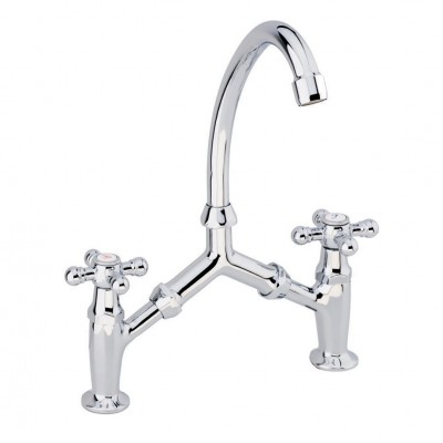 Μπαταρία Νιπτήρα Γέφυρα B.T. Classic Retro Χρωμέ Interflex 073533