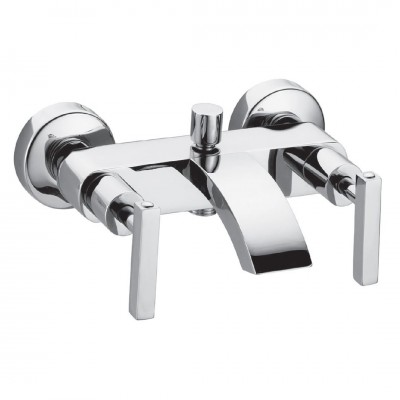 Μπαταρία Mπάνιου με Σετ Ντους και Μισόστροφο Μηχανισμό Syntesi Interflex Χρωμέ 073704