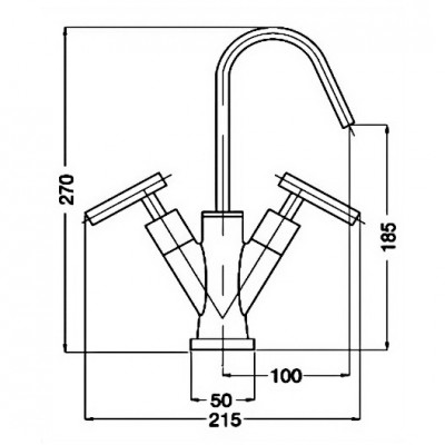 Μπαταρία Νιπτήρα με Μισόστροφο Μηχανισμό Syntesi Χρώμιο Interflex 073705