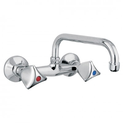 Μπαταρία Νεροχύτη Τοίχου Classic Madison Interflex Χρώμιο 073742