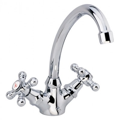 Μπαταρία Nεροχύτη Μιάς Οπής Classic Retro Interflex Χρώμιο 073894