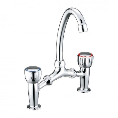 Μπαταρία Νιπτήρα Γέφυρα Classic Como Ορειχάλκινη Χρωμέ Interflex 073901