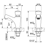 Κάνουλα Χρονοροής Επαγγελματικής Χρήσης Χρωμέ Interflex 075109