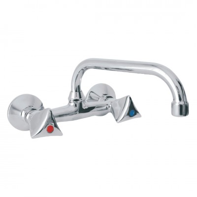 Μπαταρία Νεροχύτη Τοίχου Classic Serie Interflex Χρώμιο 075758