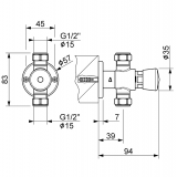 Φλουσόμετρο Ντούς Εξωτερικό Επαγγελματικής Χρήσης Χρωμέ Interflex 076485