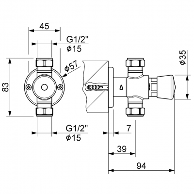 Φλουσόμετρο Ντούς Εξωτερικό Επαγγελματικής Χρήσης Χρωμέ Interflex 076485