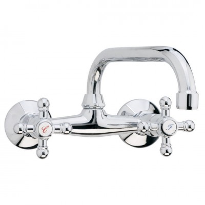 Μπαταρία Νεροχύτη Τοίχου Classic Retro Interflex Χρώμιο 076691