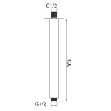 Μπράτσο Ντους Οροφής Modern Style 40cm Χρωμέ Inox Interflex 076932