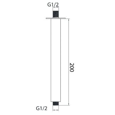 Μπράτσο Ντους Οροφής Modern Style 20cm Χρωμέ Inox Interflex 076933