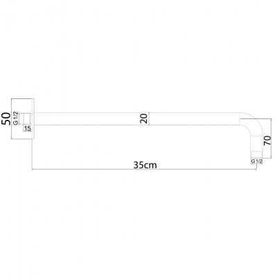 Μπράτσο Ντους Modern Style 35CM Μαύρο Interflex 077002